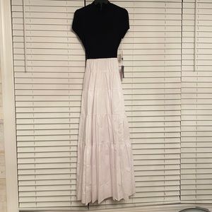 STAUD Gage Tiered Ponte Poplin Dress NWT